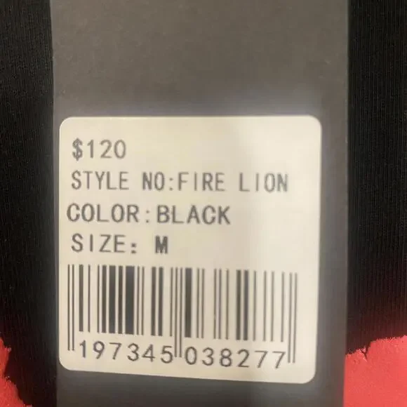 Tenaciti Black “Fire Lion” Graphic T-Shirt – Size M - Picture 4 of 5